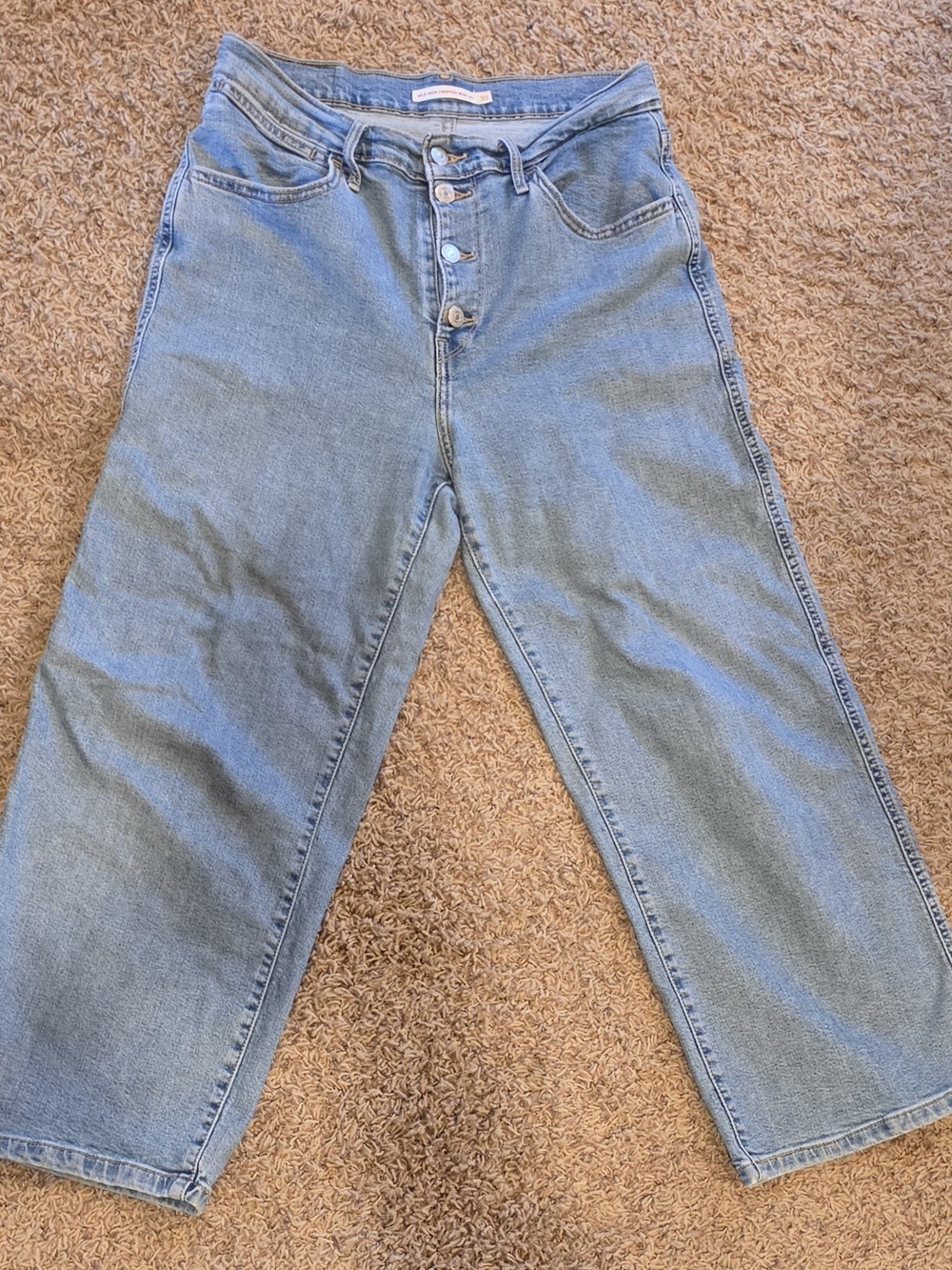 Levi's Cropped Wide Leg Wide Leg Jeans in Blue Waist 30